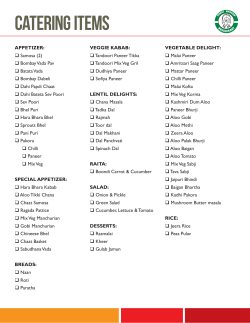 catering items