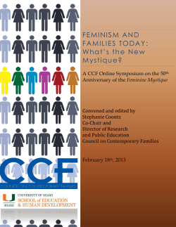 FEMINISM AND FAMILIES TODAY: What`s the New Mystique?