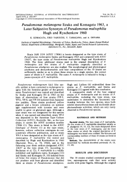 Pseudomonas melanogena - International Journal of Systematic
