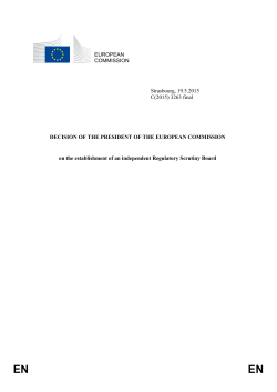 Decision on the Establishment of an Independent Regulatory