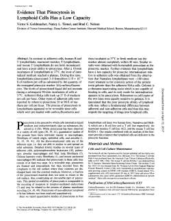 Evidence That Pinocytosis in Lymphoid Cells