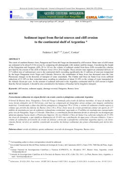 Sediment input from fluvial sources and cliff erosion to the