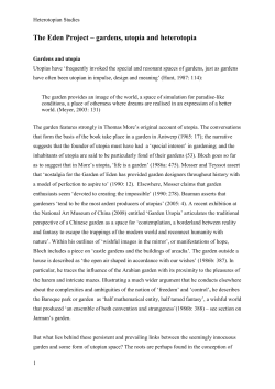 The Eden Project &ndash; gardens, utopia and heterotopia