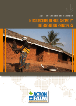 IntroductIon to Food SecurIty InterventIon PrIncIPleS