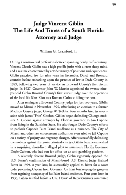 Judge Vincent Giblin The Life And Times of a South Florida Attorney