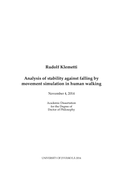 Analysis of stability against falling by movement simulation in human
