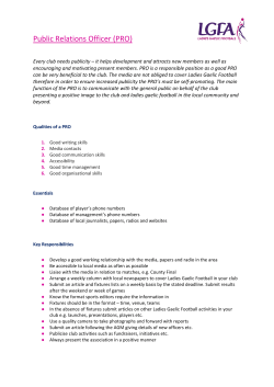 Public Relations Officer (PRO)