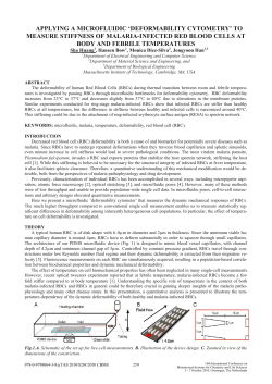 APPLYING A MICROFLUIDIC `DEFORMABILITY CYTOMETRY` TO
