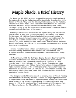 Maple Shade, a Brief History - den`s Maple Shade History Website