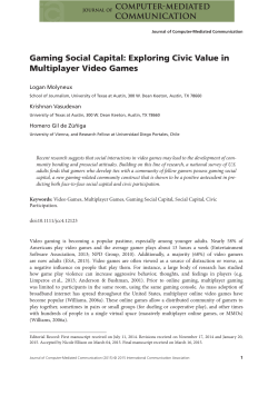 Gaming Social Capital: Exploring Civic Value in Multiplayer Video