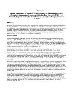 SAS Replicate Weights Example - University of Michigan Institute for