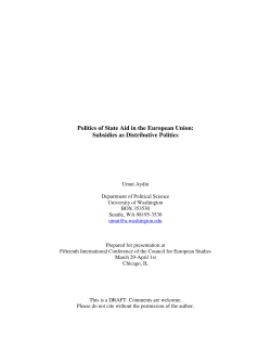 Subsidies as Distributive Politics