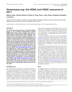 Genenames.org: the HGNC and VGNC resources in 2017