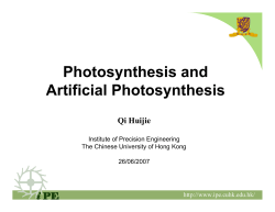 Photosynthesis and Artificial Photosynthesis