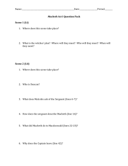 Macbeth Act I Question Pack