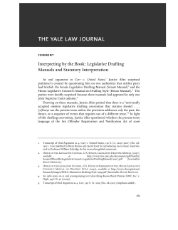 Legislative Drafting Manuals and Statutory Interpretation