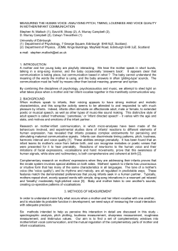 MEASURING THE HUMAN VOICE: ANALYSING PITCH, TIMING
