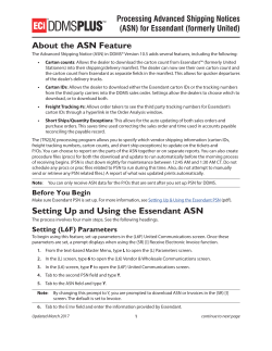 About the ASN Feature Setting Up and Using the Essendant ASN