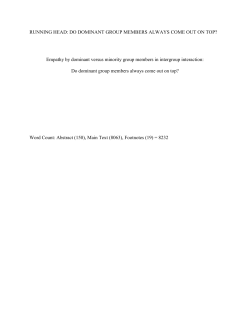 RUNNING HEAD: DO DOMINANT GROUP MEMBERS ALWAYS