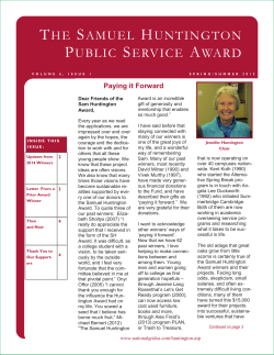 THE SAMUEL HUNTINGTON PUBLIC SERVICE AWARD
