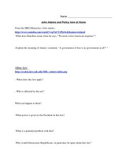 John Adams Policy here at home