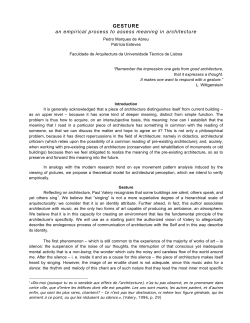 GESTURE an empirical process to assess meaning in architecture