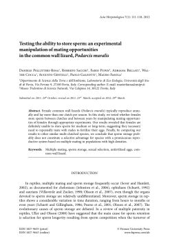 Testing the ability to store sperm: an experimental manipulation of