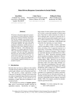 Data-Driven Response Generation in Social Media