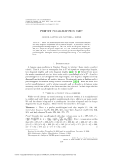 PERFECT PARALLELEPIPEDS EXIST 1. Introduction A famous
