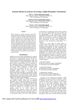 Semantic Illusion in Sentence Processing: a Right