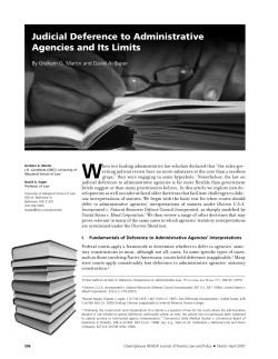 Judicial Deference to Administrative Agencies and Its Limits