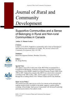 Journal of Rural and Community Development