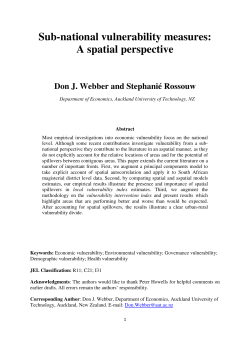 Sub-national vulnerability measures: A spatial perspective