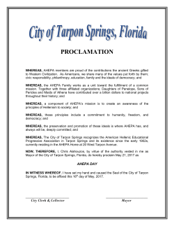 proclamation - City of Tarpon Springs