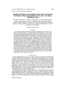 Specificity and Function of the Individual Amino Acids of an