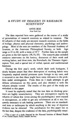 a study of imagery in research scientists
