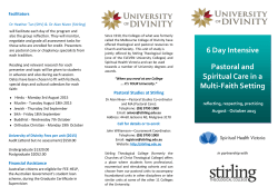 6 Day Intensive Pastoral and Spiritual Care in a Multi