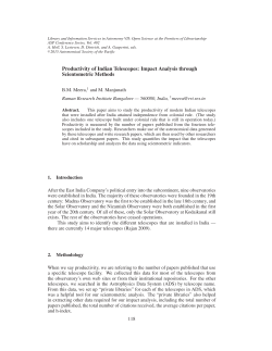 Productivity of Indian Telescopes: Impact