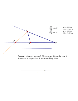 Lemma: An exterior angle bisector partitions the side it intersects in