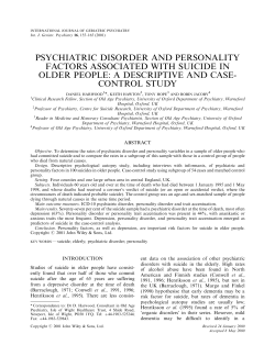 Psychiatric disorder and personality factors associated