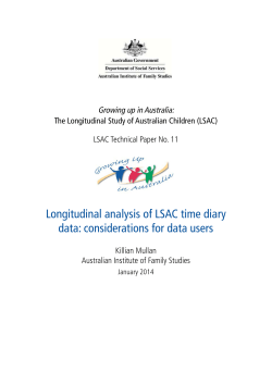 Longitudinal analysis of LSAC time diary data: considerations for