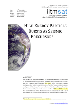 High Energy Particle Bursts as Seismic Precursors