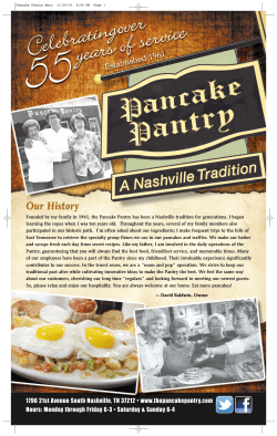 Pancake Pantry Menu