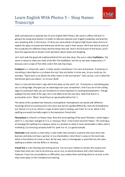 Learn English With Photos 5 &ndash; Shop Names Transcript