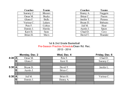 Coaches Teams Coaches Teams Sammy C. Blazers Danny A