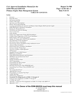 FAA Approved Installation Manual for the Report No 908 EDM