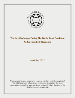 The Key Challenges Facing The World Bank President An
