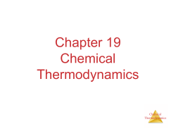 Chapter 19 Chemical Thermodynamics