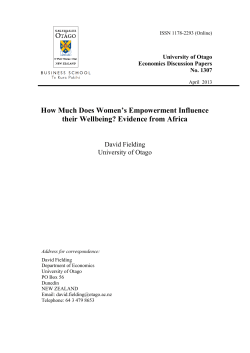 How Much Does Women`s Empowerment Influence their Wellbeing