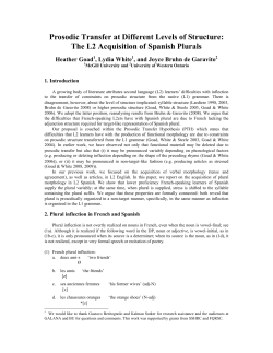 Prosodic Transfer at Different Levels of Structure